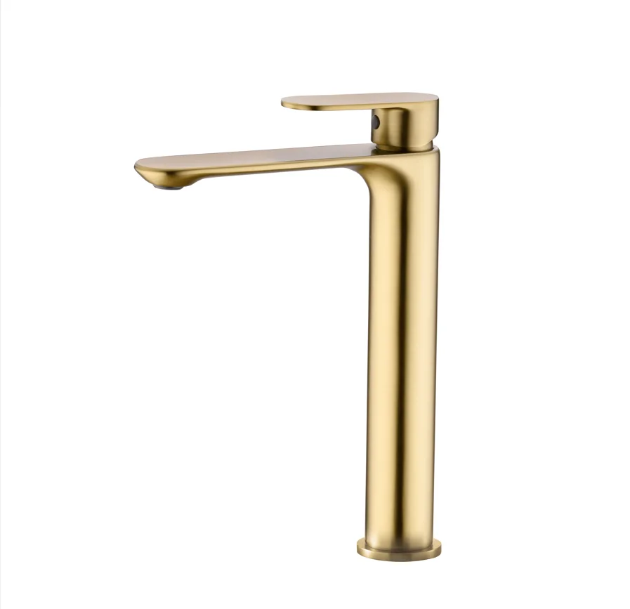 Orka Sharp Yüksek Lavabo Armatürü Fırça Altın (PVD Kaplama)