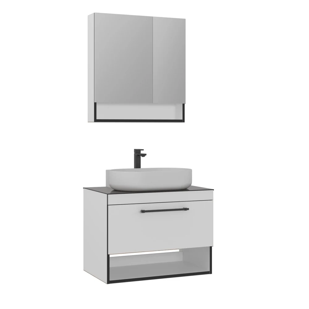 Orka Knidos 90 CM Banyo Dolabı Takımı Beyaz