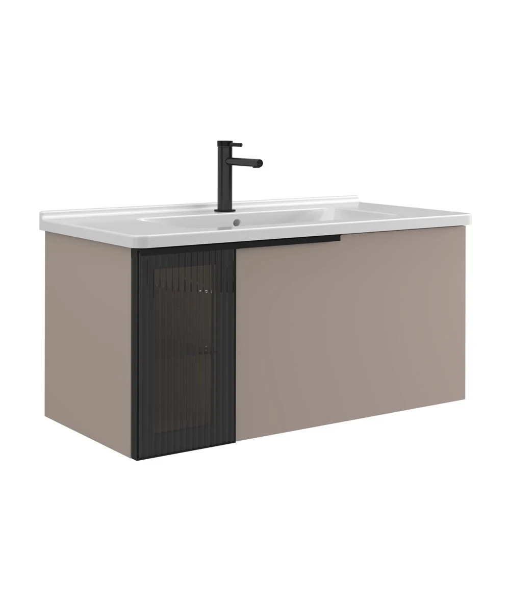 Orka Pure 100 CM Banyo Dolabı Takımı Vizon