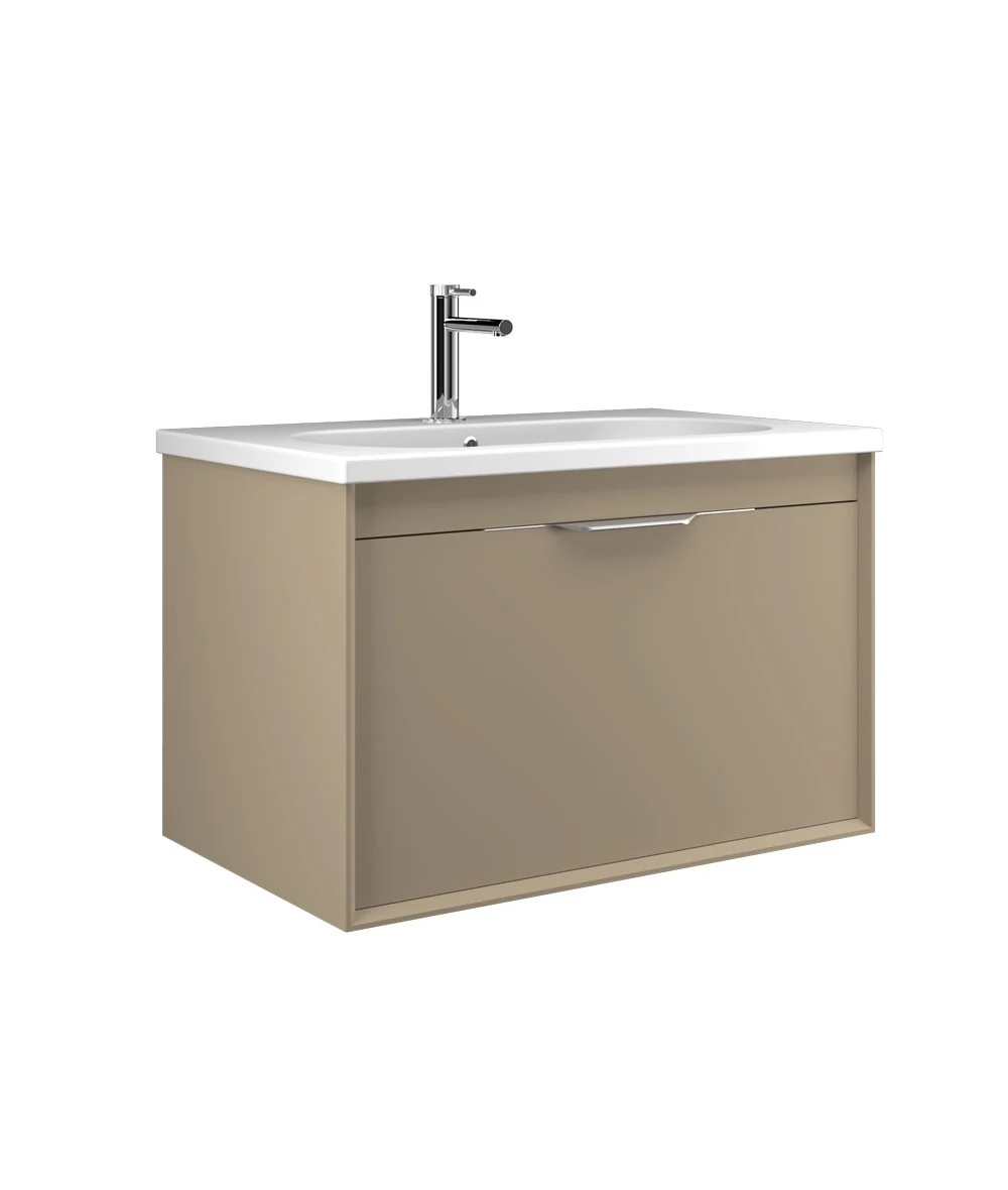 Orka Clay 100 CM Tek Çekmeceli Banyo Dolabı Takımı + Boy Dolabı Dahil Sahra