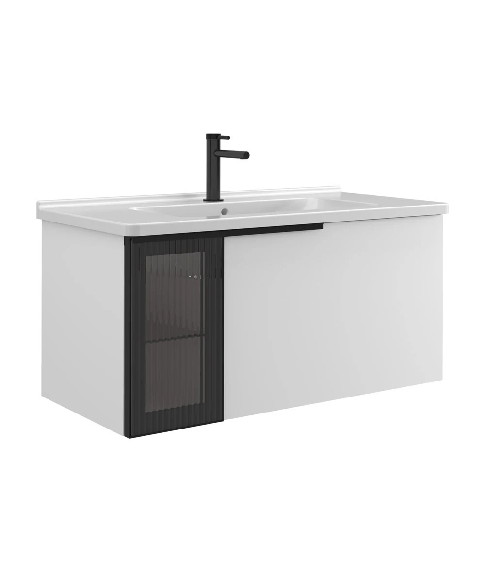 Orka Pure 80 CM Banyo Dolabı Takımı + Boy Dolabı Dahil Beyaz