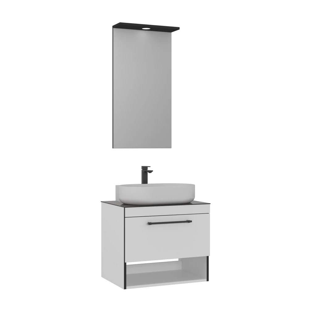 Orka Knidos 70 CM LED Spotlu Banyo Dolabı Takımı Beyaz