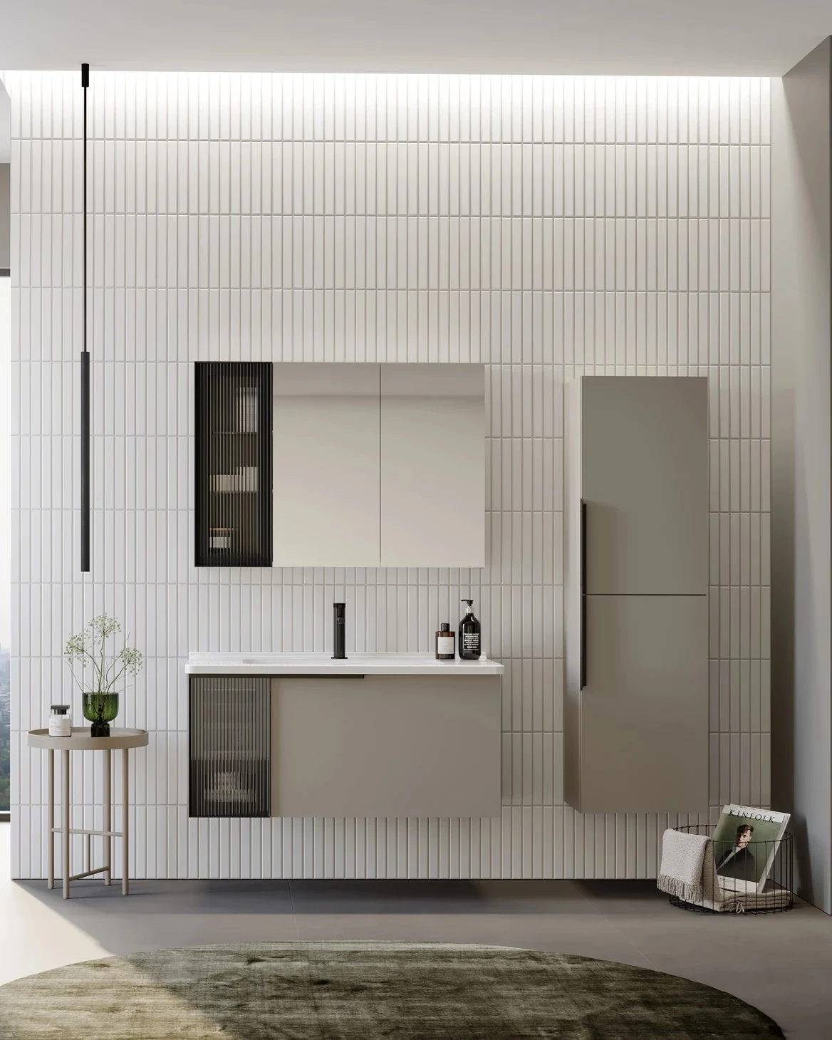 Orka Pure 80 CM Banyo Dolabı Takımı + Boy Dolabı Dahil Vizon