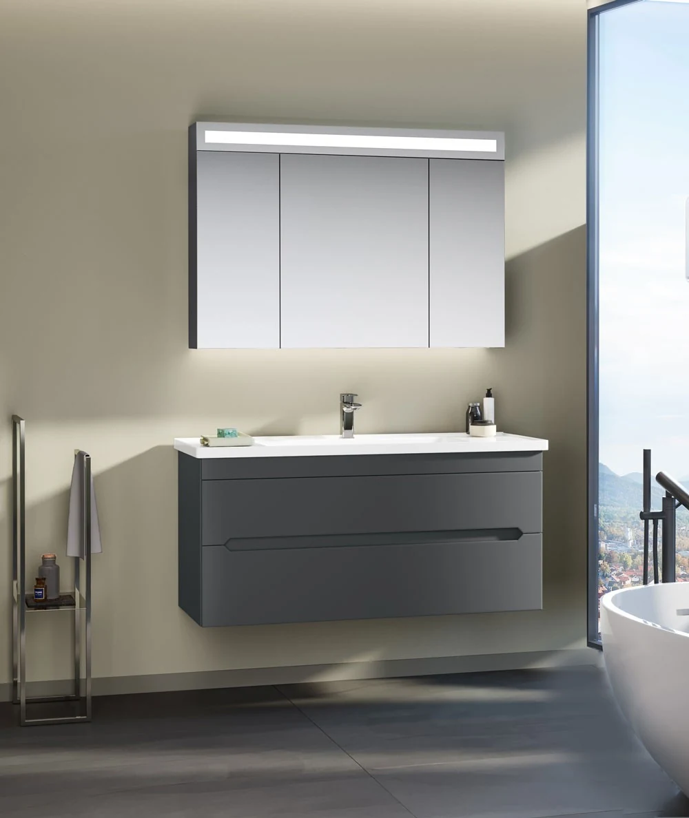 Orka Varna 100 CM Banyo Dolabı Takımı + Boy Dolabı Dahil Mat Antrasit