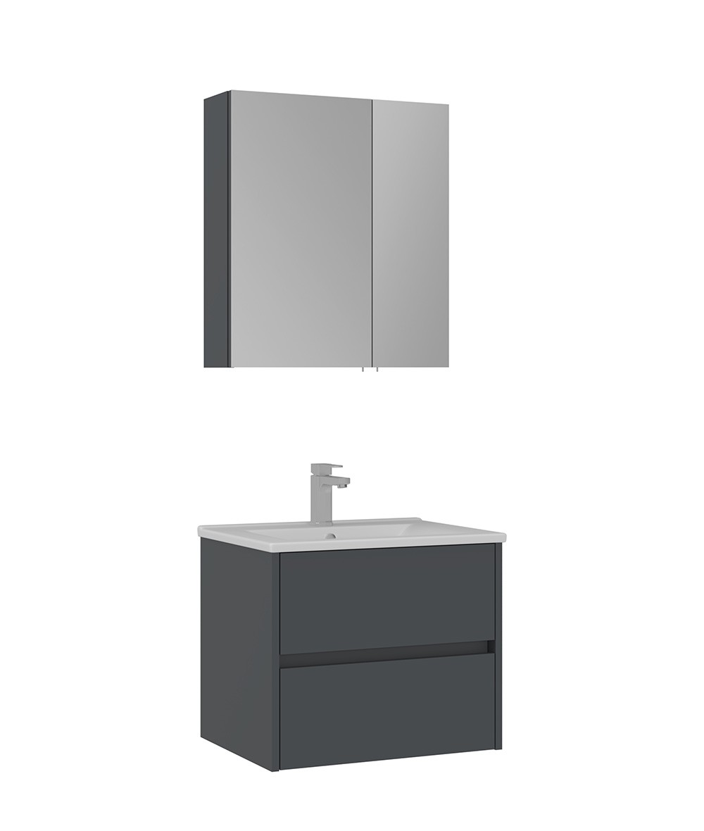 Orka Side 65 CM Çekmeceli Banyo Dolabı Takım Antrasit