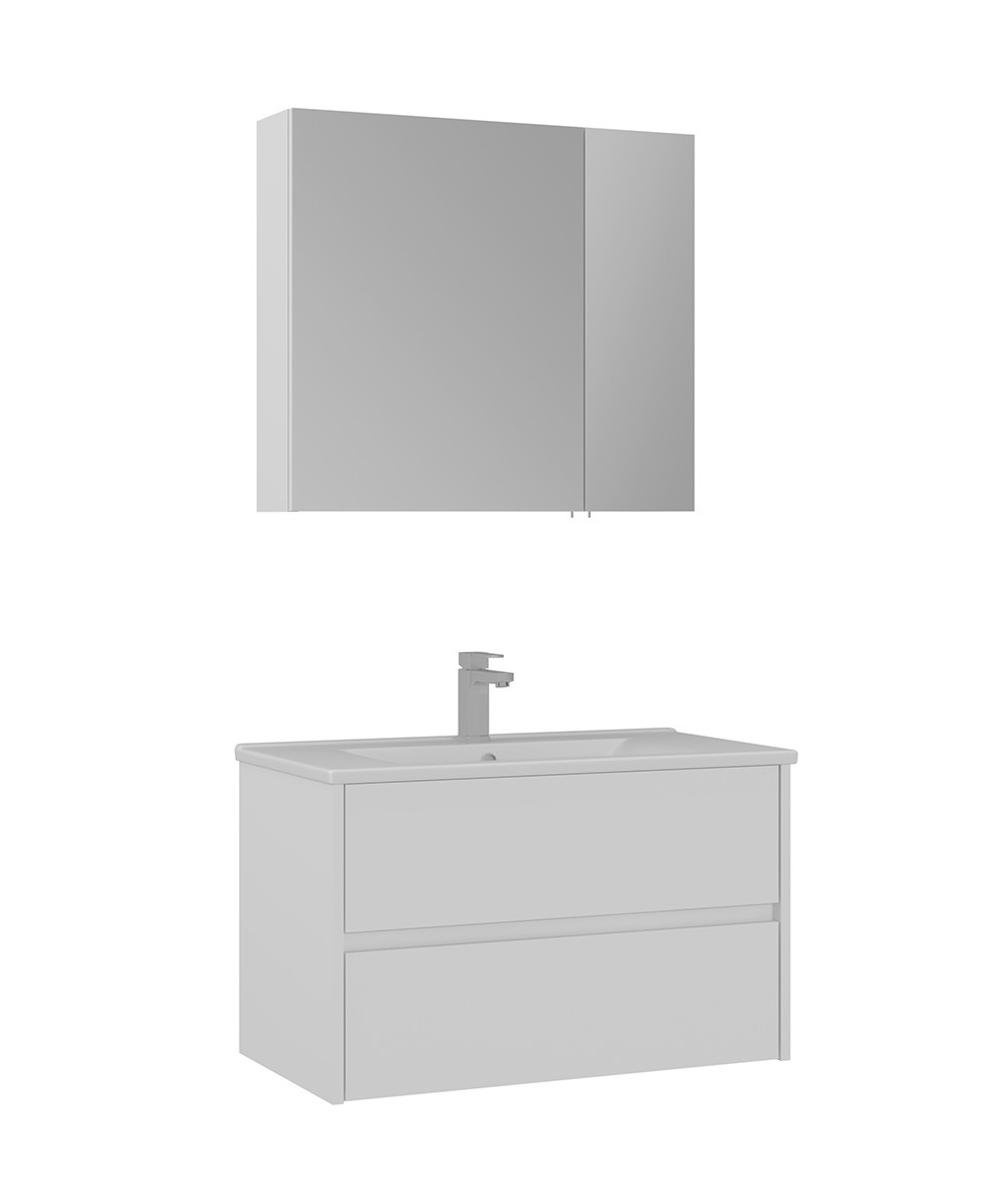 Orka Side 85 CM Çekmeceli Banyo Dolabı Takım Beyaz
