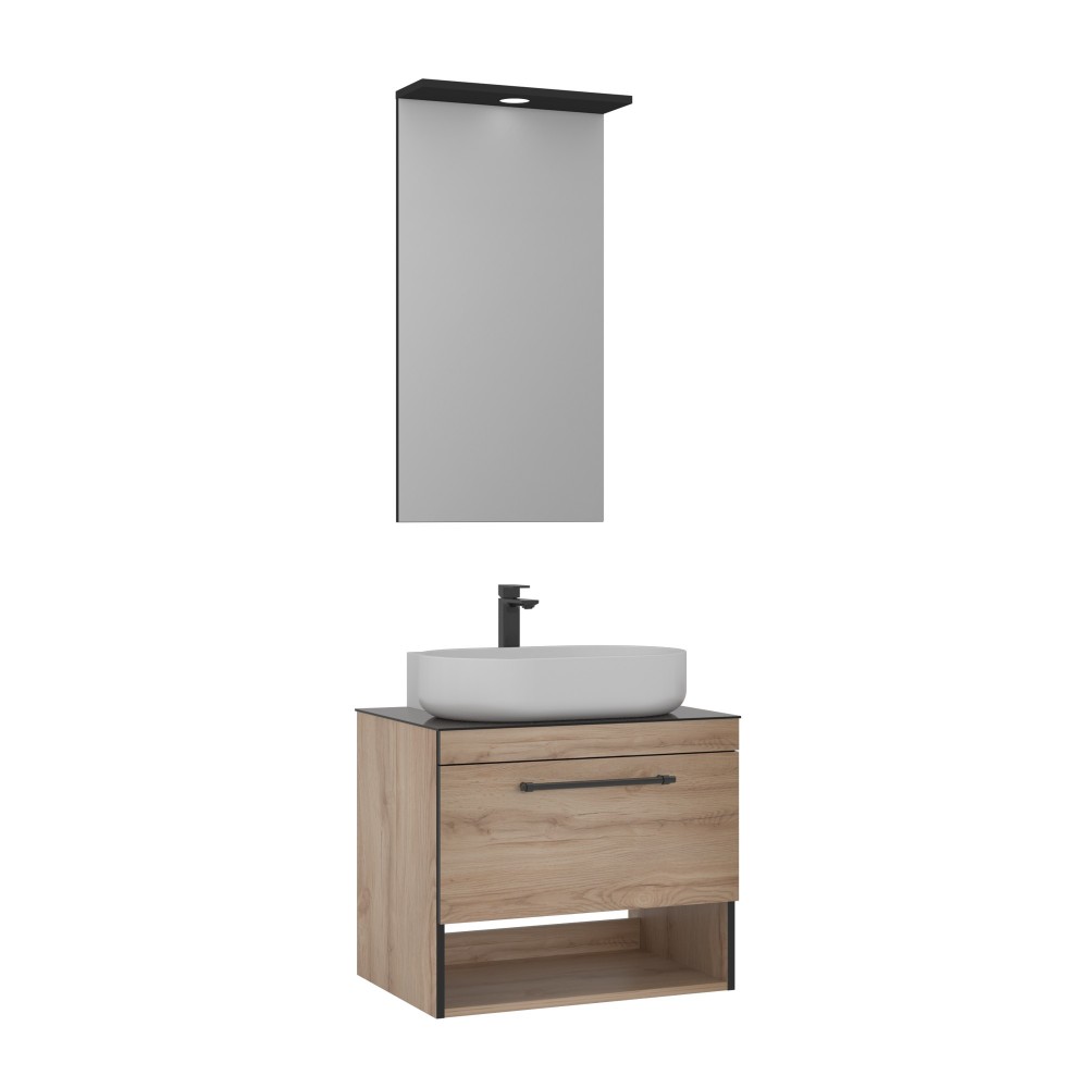 Orka Knidos 70 CM Banyo Dolabı Takım (Boy Dolabı Hariç)  Led Işıklı