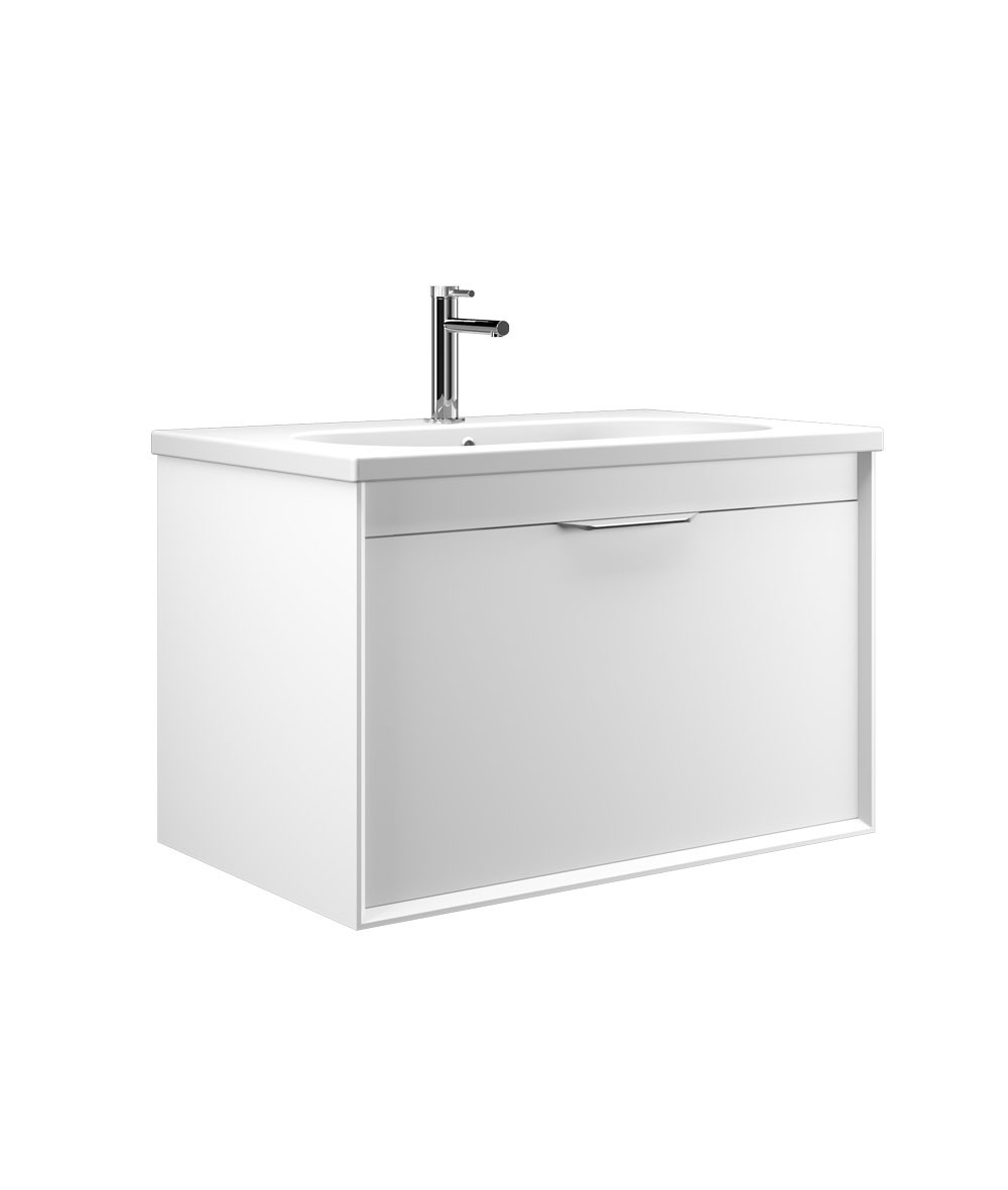 Orka Clay 100 CM Tek Çekmeceli Banyo Dolabı Takımı Beyaz