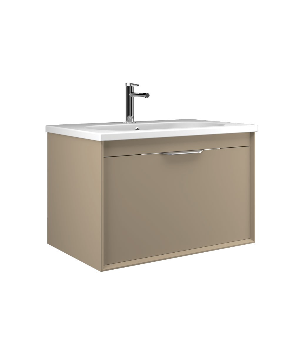 Orka Clay 65 CM Tek Çekmeceli Banyo Dolabı Takımı + Boy Dolabı Dahil Sahra