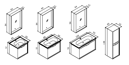 Orka Clay 65 CM Tek Çekmeceli Banyo Dolabı Takımı + Boy Dolabı Dahil Sahra