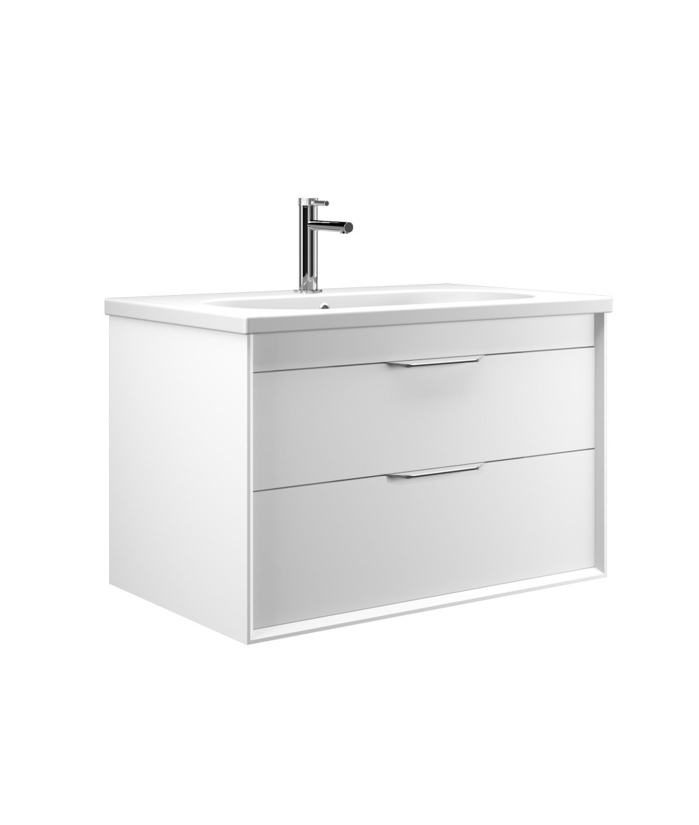 Orka Clay 100 CM Çift Çekmeceli Banyo Dolabı Takımı + Boy Dolabı Dahil Beyaz