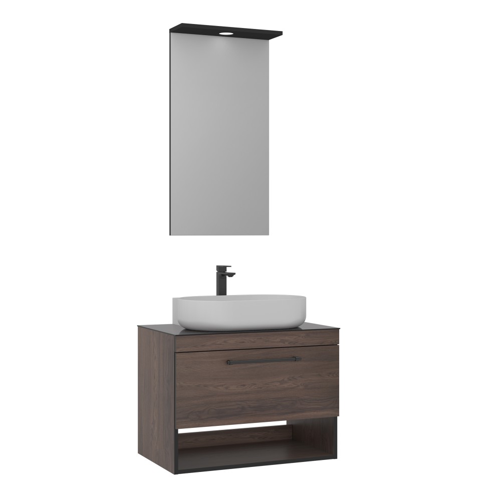 Orka Knidos 90 CM Banyo Dolabı Takım (Boy Dolabı Hariç)  Navaro Led Işıklı