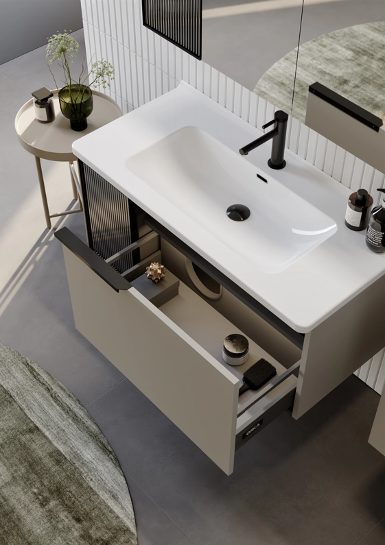 Orka Pure 80 CM Banyo Dolabı Takımı + Boy Dolabı Dahil Vizon