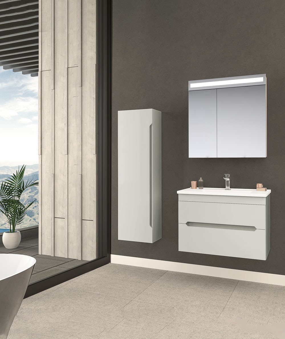 Orka Varna 120 CM Banyo Dolabı Takımı + Boy Dolabı Dahil Mat Beyaz