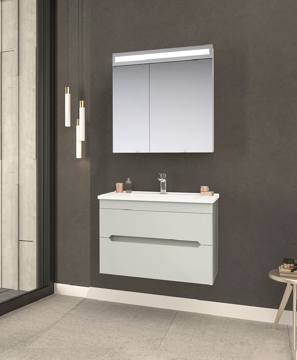 Orka Varna 120 CM Banyo Dolabı Takımı Mat Beyaz