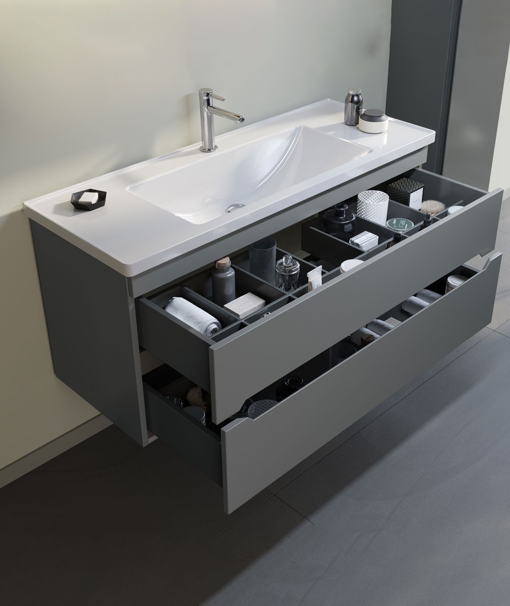 Orka Varna 120 CM Banyo Dolabı Takımı Mat Antrasit