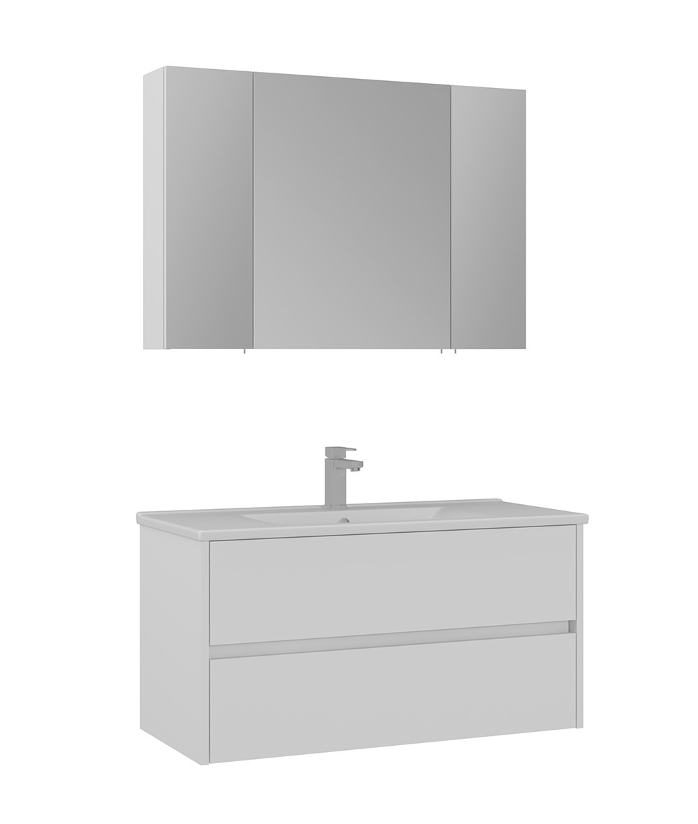 Orka Side 100 CM Çekmeceli Banyo Dolabı Takımı Beyaz