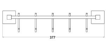 Aksu Black - Beşli Kanca Askılık