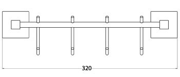Aksu Black - Dörtlü Kanca Askılık
