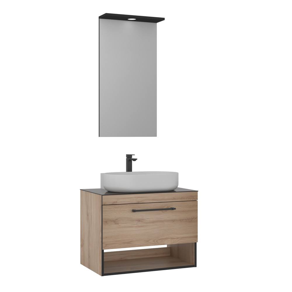Orka Knidos 90 CM Banyo Dolabı Takım (Boy Dolabı Hariç)  Led Işıklı