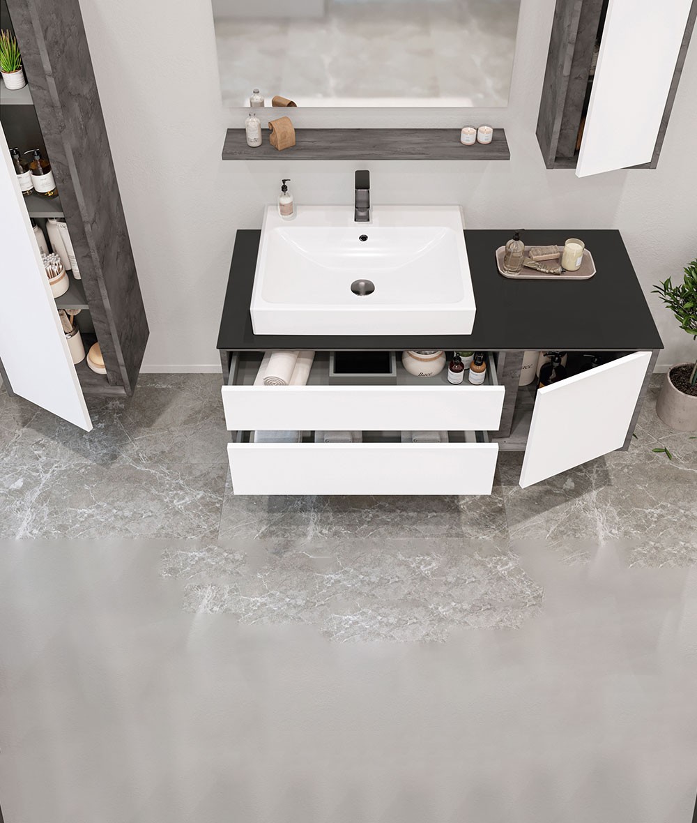 Orka Verona 120 cm Banyo Dolabı Takımı + Boy Dolabı