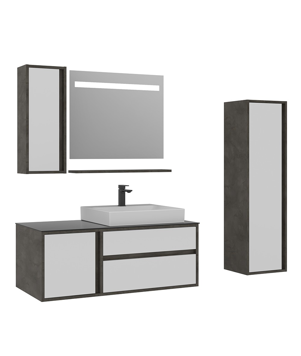 Orka Verona 120 cm Banyo Dolabı Takımı + Boy Dolabı