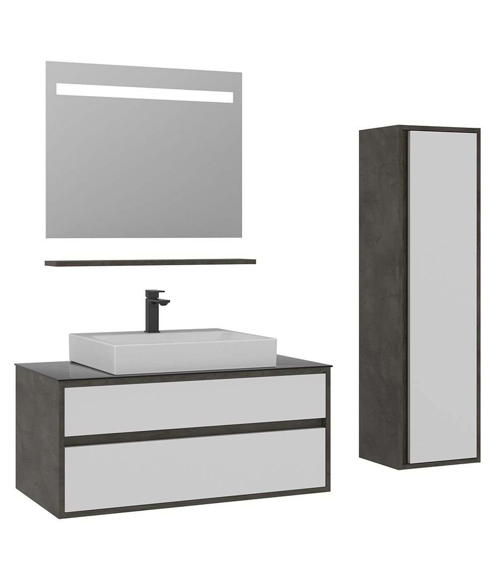 Orka Verona 100 cm Banyo Dolabı Takımı + Boy Dolabı